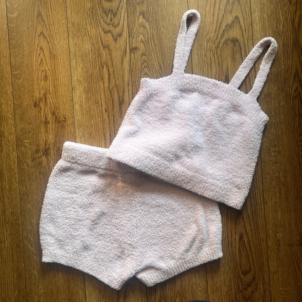 Forever 21 Soft Pink Fuzzy Pajama Set